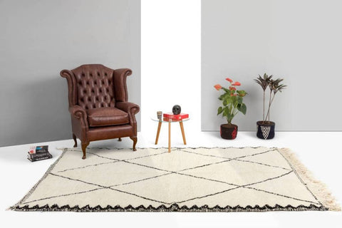 Beni ourain rug- Moroccan Rug- 8x10 rugs-Berber Rug - azilal rug- living room rug, area rug- handmade rug- rugs rugs
