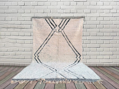 Beni ourain rug- Moroccan Rug- Custom size rug-Berber Rug - Custom rug- rugs for living room, Genuine lamb wool- Contemporary rug- All wool