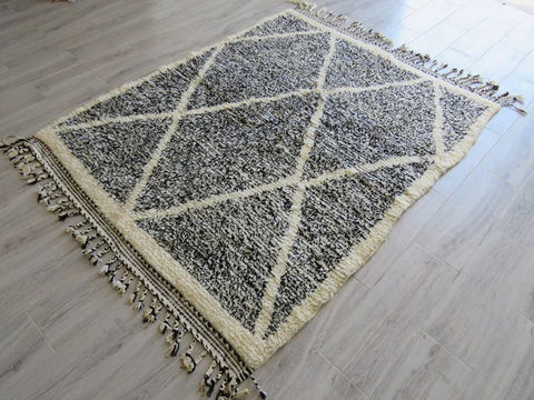 Beni ourain rug- Moroccan Rug- Custom size rug-Berber Rug - Custom rug- rugs for living room, Genuine lamb wool- Contemporary rug- All wool