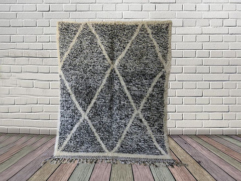 Beni ourain rug- Moroccan Rug- Custom size rug-Berber Rug - Custom rug- rugs for living room, Genuine lamb wool- Contemporary rug- All wool