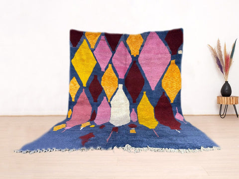 Beni ourain rug- Moroccan Rug- Custom size rug-Berber Rug - Custom rug- rugs for living room, Genuine lamb wool- Contemporary rug- All wool