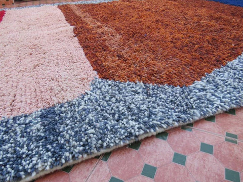 Beni ourain rug- Moroccan Rug- Custom size rug-Berber Rug - Custom rug- rugs for living room, Genuine lamb wool- Contemporary rug- All wool