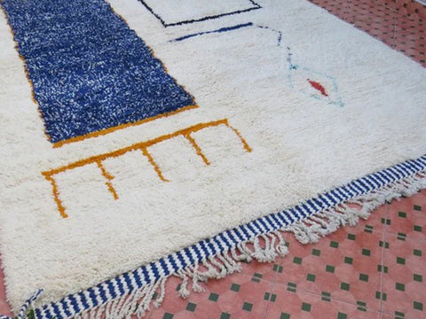 Beni ourain rug- Moroccan Rug- Custom size rug-Berber Rug - Custom rug- rugs for living room, Genuine lamb wool- Contemporary rug- All wool