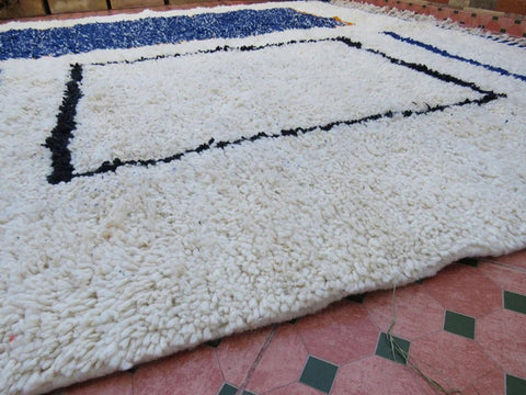 Beni ourain rug- Moroccan Rug- Custom size rug-Berber Rug - Custom rug- rugs for living room, Genuine lamb wool- Contemporary rug- All wool
