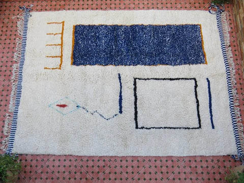 Beni ourain rug- Moroccan Rug- Custom size rug-Berber Rug - Custom rug- rugs for living room, Genuine lamb wool- Contemporary rug- All wool