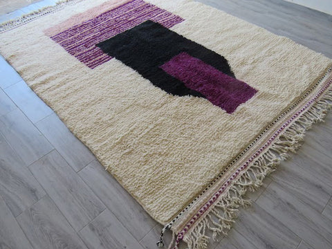 Beni ourain rug- Moroccan Rug- Custom size rug-Berber Rug - Custom rug- rugs for living room, Genuine lamb wool- Contemporary rug- All wool