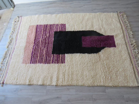Beni ourain rug- Moroccan Rug- Custom size rug-Berber Rug - Custom rug- rugs for living room, Genuine lamb wool- Contemporary rug- All wool