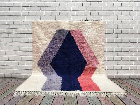 Beni ourain rug- Moroccan Rug- Custom size rug-Berber Rug - Custom rug- rugs for living room, Genuine lamb wool- Contemporary rug- All wool