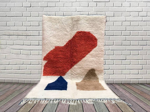 Beni ourain rug- Moroccan Rug- Custom size rug-Berber Rug - Custom rug- rugs for living room, Genuine lamb wool- Contemporary rug- All wool
