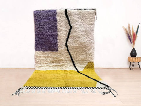 Beni ourain rug- Moroccan Rug- Custom size rug-Berber Rug - Custom rug- rugs for living room, Genuine lamb wool- Contemporary rug- All wool