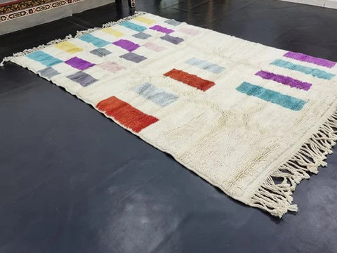 Beni ourain rug- Moroccan Rug- Custom size rug-Berber Rug - Custom rug- rugs for living room, Genuine lamb wool- Contemporary rug- All wool