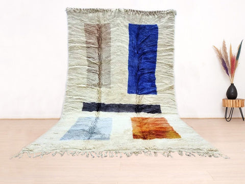 Beni ourain rug- Moroccan Rug- Custom size rug-Berber Rug - Custom rug- rugs for living room, Genuine lamb wool- Contemporary rug- All wool