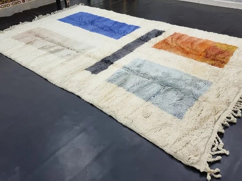 Beni ourain rug- Moroccan Rug- Custom size rug-Berber Rug - Custom rug- rugs for living room, Genuine lamb wool- Contemporary rug- All wool