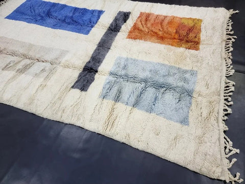 Beni ourain rug- Moroccan Rug- Custom size rug-Berber Rug - Custom rug- rugs for living room, Genuine lamb wool- Contemporary rug- All wool