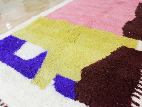 Beni ourain rug- Moroccan Rug- Custom size rug-Berber Rug - Custom rug- rugs for living room, Genuine lamb wool- Contemporary rug- All wool