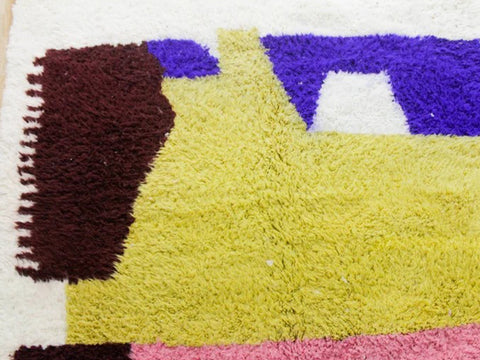 Beni ourain rug- Moroccan Rug- Custom size rug-Berber Rug - Custom rug- rugs for living room, Genuine lamb wool- Contemporary rug- All wool