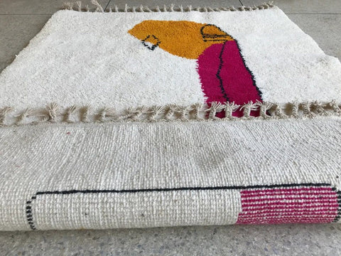 Beni ourain rug- Moroccan Rug- Custom size rug-Berber Rug - Custom rug- rugs for living room, Genuine lamb wool- Contemporary rug- All wool