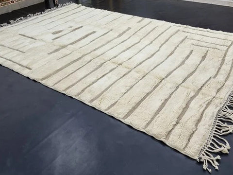 Beni ourain rug- Moroccan Rug- Custom size rug-Berber Rug - Custom rug- rugs for living room, Genuine lamb wool- Contemporary rug- All wool