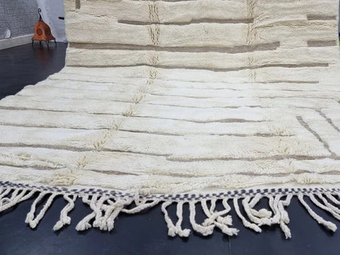 Beni ourain rug- Moroccan Rug- Custom size rug-Berber Rug - Custom rug- rugs for living room, Genuine lamb wool- Contemporary rug- All wool