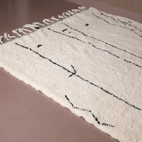 Moroccan rug - Black  rug- Authentic Moroccan Rug- Beni Rug-Berber Rug- Large Moroccan Rug- Custom rug