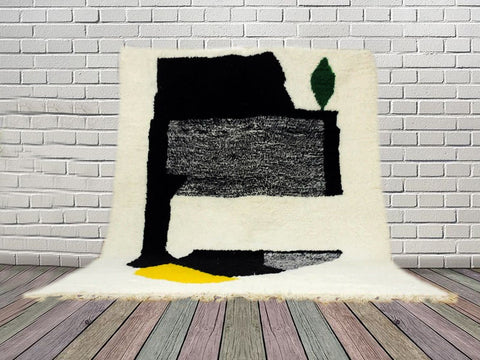 Beni ourain rug- Moroccan Rug- Custom size rug-Berber Rug - Custom rug- rugs for living room, Genuine lamb wool- Contemporary rug- All wool