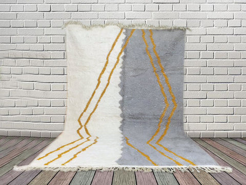 Beni ourain rug- Moroccan Rug- Custom size rug-Berber Rug - Custom rug- rugs for living room, Genuine lamb wool- Contemporary rug- All wool