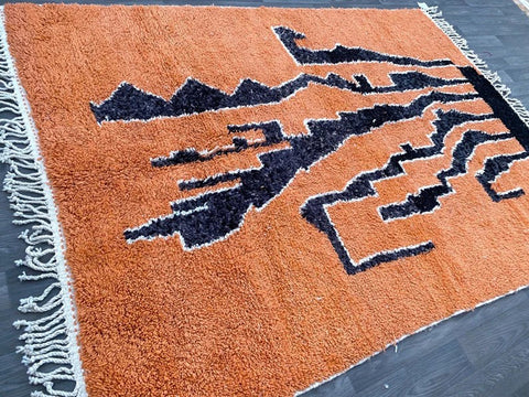Beni ourain rug- Moroccan Rug- Custom size rug-Berber Rug - Custom rug- rugs for living room, Genuine lamb wool- Contemporary rug- All wool