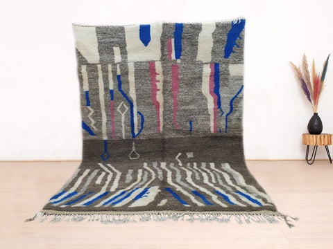Beni ourain rug- Moroccan Rug- Custom size rug-Berber Rug - Custom rug- rugs for living room, Genuine lamb wool- Contemporary rug- All wool
