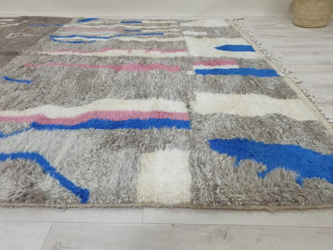 Beni ourain rug- Moroccan Rug- Custom size rug-Berber Rug - Custom rug- rugs for living room, Genuine lamb wool- Contemporary rug- All wool