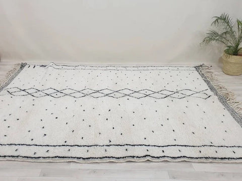 Beni ourain rug- Moroccan Rug- Custom size rug-Berber Rug - Custom rug- rugs for living room, Genuine lamb wool- Contemporary rug- All wool