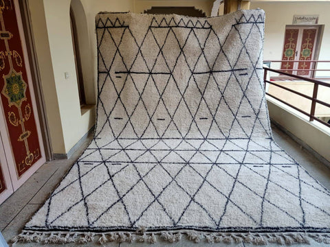Beni ourain rug- Moroccan Rug- Custom size rug-Berber Rug - Custom rug- rugs for living room, Genuine lamb wool- Contemporary rug- All wool