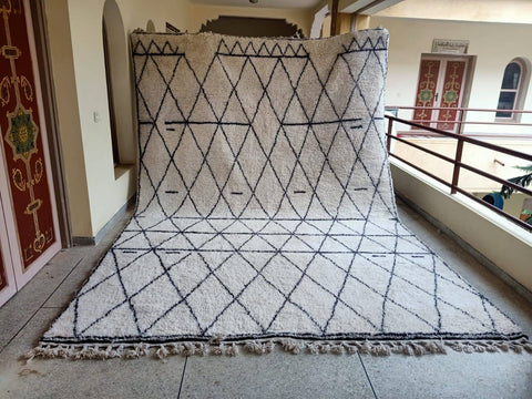 Beni ourain rug- Moroccan Rug- Custom size rug-Berber Rug - Custom rug- rugs for living room, Genuine lamb wool- Contemporary rug- All wool