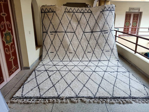 Beni ourain rug- Moroccan Rug- Custom size rug-Berber Rug - Custom rug- rugs for living room, Genuine lamb wool- Contemporary rug- All wool