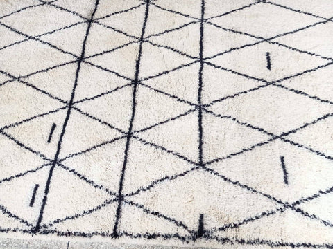 Beni ourain rug- Moroccan Rug- Custom size rug-Berber Rug - Custom rug- rugs for living room, Genuine lamb wool- Contemporary rug- All wool