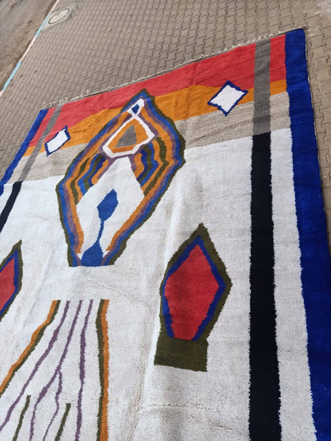 Amazing Beni Ourain Rug, Moroccan Handmade Carpet, Artistic Tribal Rug, Berber Wool Rug, Tapis berbere, Dotted Beniourain Rug