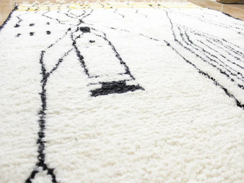 Beni ourain rug- Moroccan Rug- Custom size rug-Berber Rug - Custom rug- rugs for living room, Genuine lamb wool- Contemporary rug- All wool