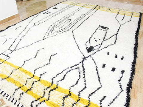 Beni ourain rug- Moroccan Rug- Custom size rug-Berber Rug - Custom rug- rugs for living room, Genuine lamb wool- Contemporary rug- All wool