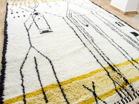 Beni ourain rug- Moroccan Rug- Custom size rug-Berber Rug - Custom rug- rugs for living room, Genuine lamb wool- Contemporary rug- All wool
