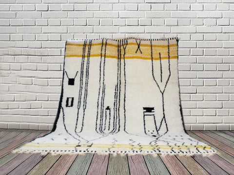 Beni ourain rug- Moroccan Rug- Custom size rug-Berber Rug - Custom rug- rugs for living room, Genuine lamb wool- Contemporary rug- All wool
