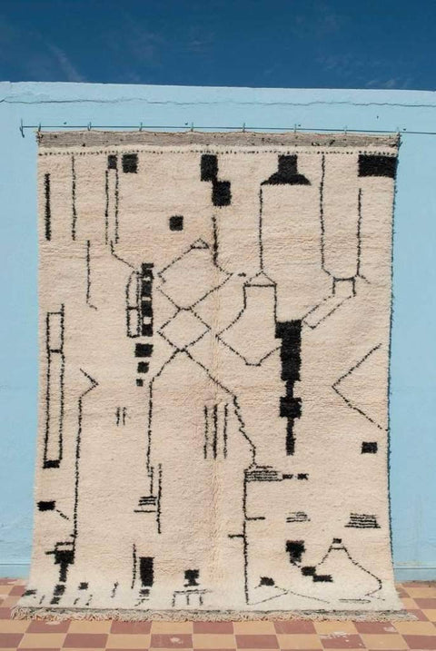 Handmade 8x10 rug- Moroccan Rug- berber rug-Berber Rug - Custom rug- rugs for living room, area rug- beni ourain rug- rugs