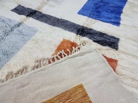 Beni ourain rug- Moroccan Rug- Custom size rug-Berber Rug - Custom rug- rugs for living room, Genuine lamb wool- Contemporary rug- All wool