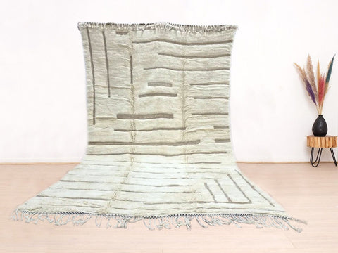 Beni ourain rug- Moroccan Rug- Custom size rug-Berber Rug - Custom rug- rugs for living room, Genuine lamb wool- Contemporary rug- All wool