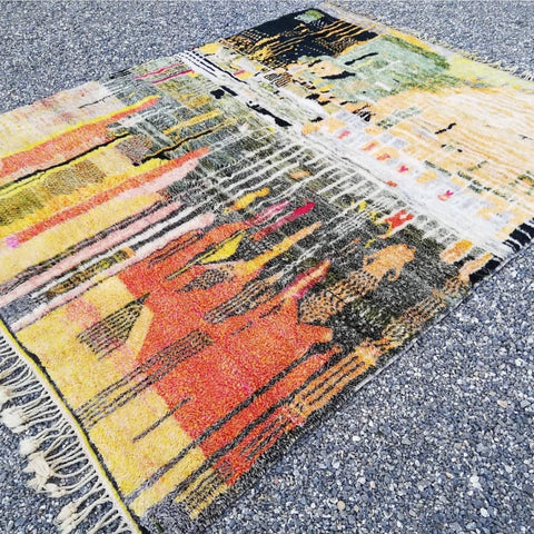 8 x 10 ft Authentic art work rug , Moroccan rug Hand knotted - Beni ourain rug - all wool berber rug  - handmade rug - Genuine lamb wool