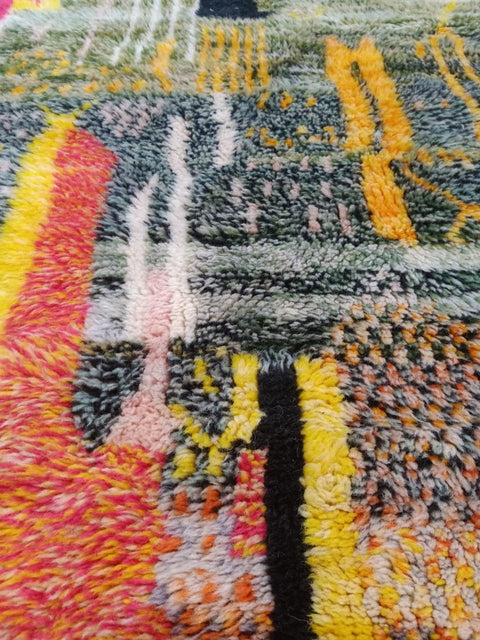8 x 10 ft Authentic art work rug , Moroccan rug Hand knotted - Beni ourain rug - all wool berber rug  - handmade rug - Genuine lamb wool