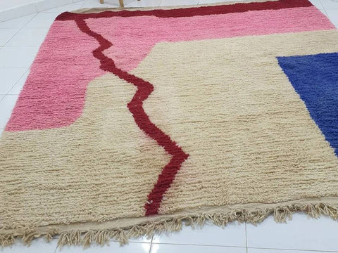 Beni ourain rug- Moroccan Rug- Custom size rug-Berber Rug - Custom rug- rugs for living room, Genuine lamb wool- Contemporary rug- All wool