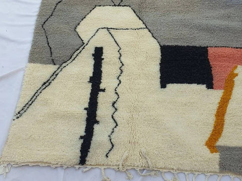 Beni ourain rug- Moroccan Rug- Custom size rug-Berber Rug - Custom rug- rugs for living room, Genuine lamb wool- Contemporary rug- All wool