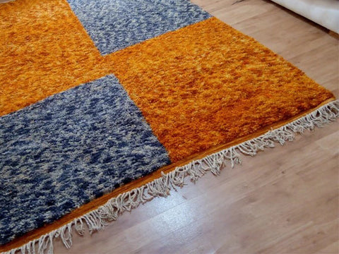 Beni ourain rug- Moroccan Rug- Custom size rug-Berber Rug - Custom rug- rugs for living room, Genuine lamb wool- Contemporary rug- All wool