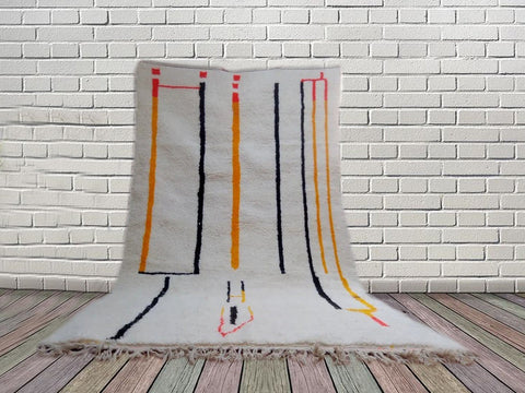 Beni ourain rug- Moroccan Rug- Custom size rug-Berber Rug - Custom rug- rugs for living room, Genuine lamb wool- Contemporary rug- All wool