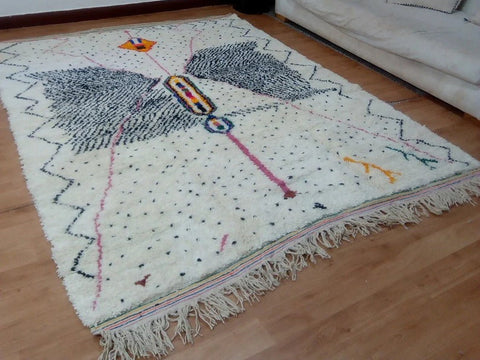 Beni ourain rug- Moroccan Rug- Custom size rug-Berber Rug - Custom rug- rugs for living room, Genuine lamb wool- Contemporary rug- All wool