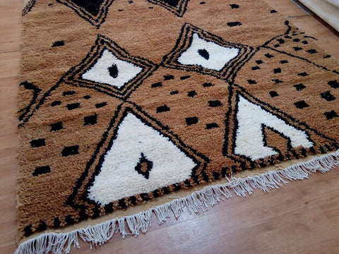 Beni ourain rug- Moroccan Rug- Custom size rug-Berber Rug - Custom rug- rugs for living room, Genuine lamb wool- Contemporary rug- All wool